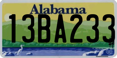 AL license plate 13BA233