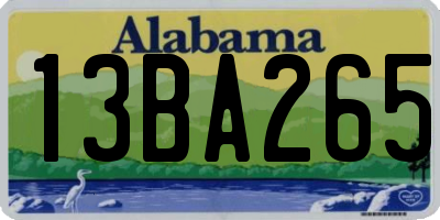 AL license plate 13BA265
