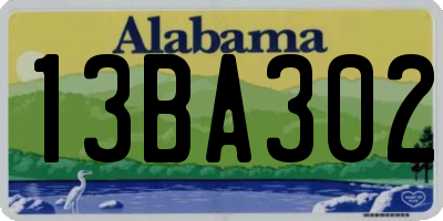 AL license plate 13BA302
