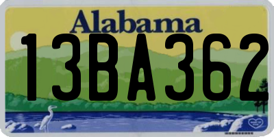 AL license plate 13BA362