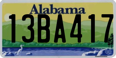 AL license plate 13BA417