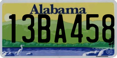 AL license plate 13BA458