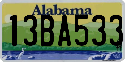 AL license plate 13BA533