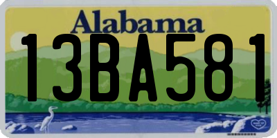 AL license plate 13BA581