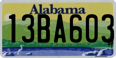 AL license plate 13BA603