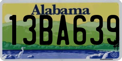 AL license plate 13BA639