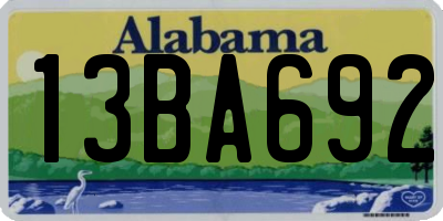 AL license plate 13BA692