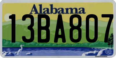 AL license plate 13BA807