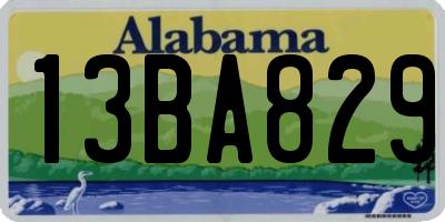 AL license plate 13BA829