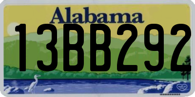 AL license plate 13BB292