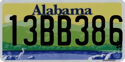 AL license plate 13BB386