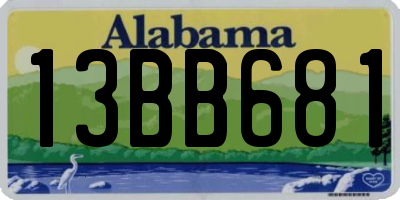 AL license plate 13BB681