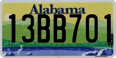 AL license plate 13BB701