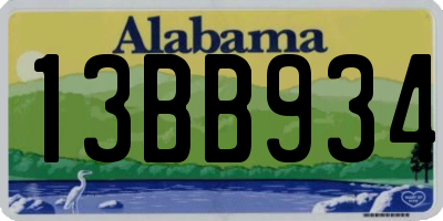 AL license plate 13BB934