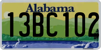 AL license plate 13BC102