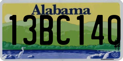 AL license plate 13BC140