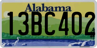 AL license plate 13BC402