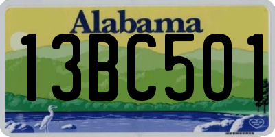 AL license plate 13BC501