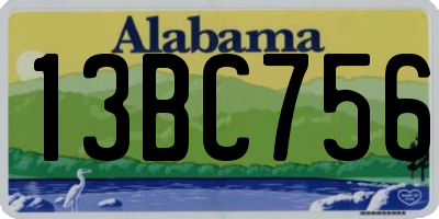 AL license plate 13BC756