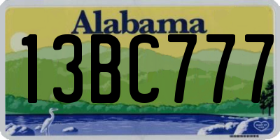 AL license plate 13BC777
