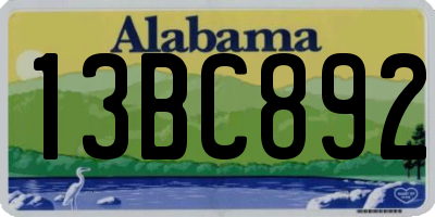 AL license plate 13BC892