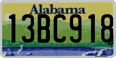 AL license plate 13BC918