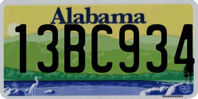 AL license plate 13BC934