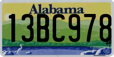 AL license plate 13BC978