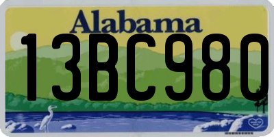 AL license plate 13BC980