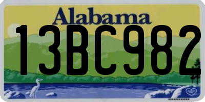 AL license plate 13BC982