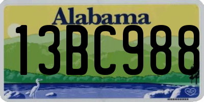 AL license plate 13BC988
