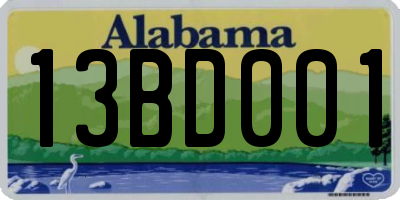 AL license plate 13BD001