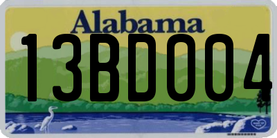 AL license plate 13BD004