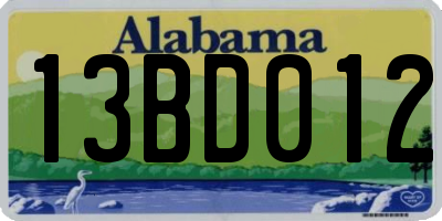 AL license plate 13BD012