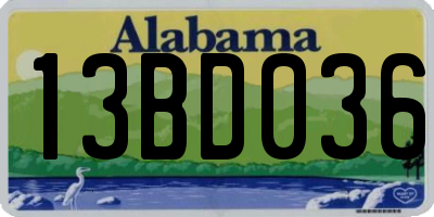 AL license plate 13BD036