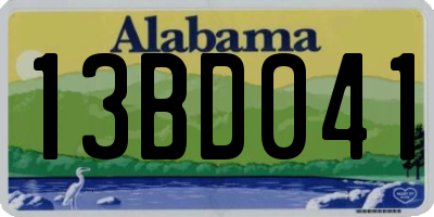 AL license plate 13BD041