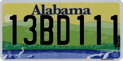 AL license plate 13BD111