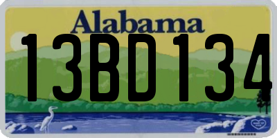 AL license plate 13BD134