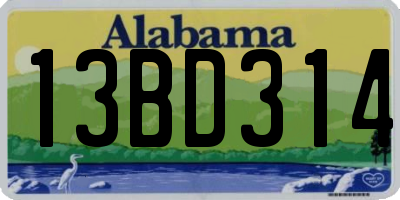AL license plate 13BD314