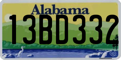 AL license plate 13BD332