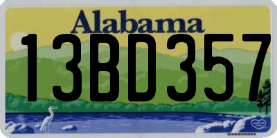 AL license plate 13BD357
