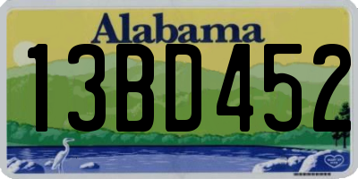 AL license plate 13BD452
