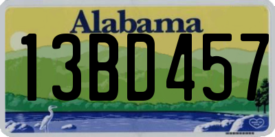 AL license plate 13BD457