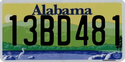AL license plate 13BD481