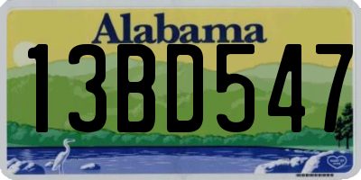 AL license plate 13BD547