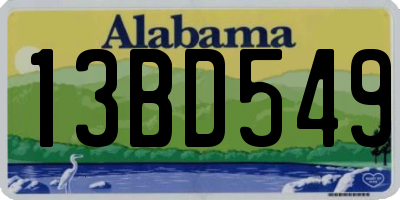 AL license plate 13BD549