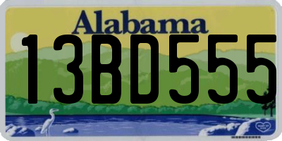 AL license plate 13BD555