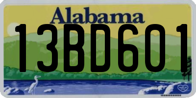 AL license plate 13BD601