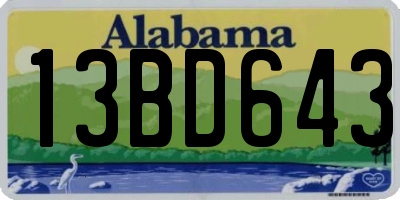 AL license plate 13BD643