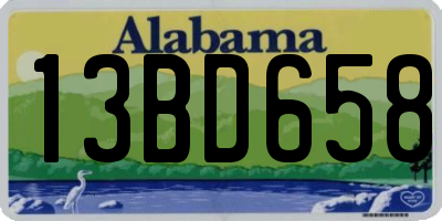 AL license plate 13BD658